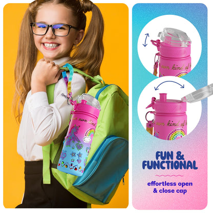 Dan&Darci art craft kit — decorate your own glow-in-the-dark water bottle kit for girls