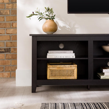 Walker Edison Wren classic TV stand with 6 cubbies for TVs up to 80 inches