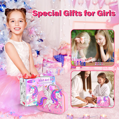 Glisiol kids nail polish set — nail kit for girls aged 3-12 years old
