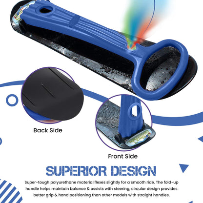 Geospace sled – Foldable snow scooter with LED light for kids and teenagers