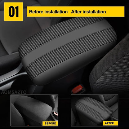 AOMSAZTO console covers - Carbon fiber armrest covers for 2014-2019 Toyota Corolla