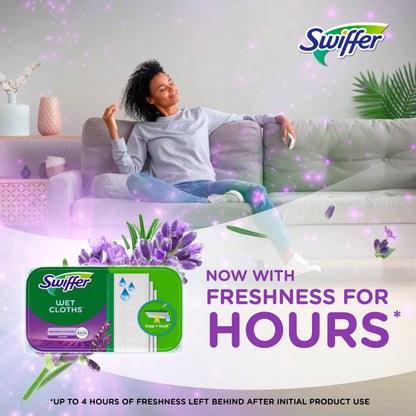 Surface cleaning wipe — Swiffer Sweeper Wet mopping cloth with Febreze lavender scent