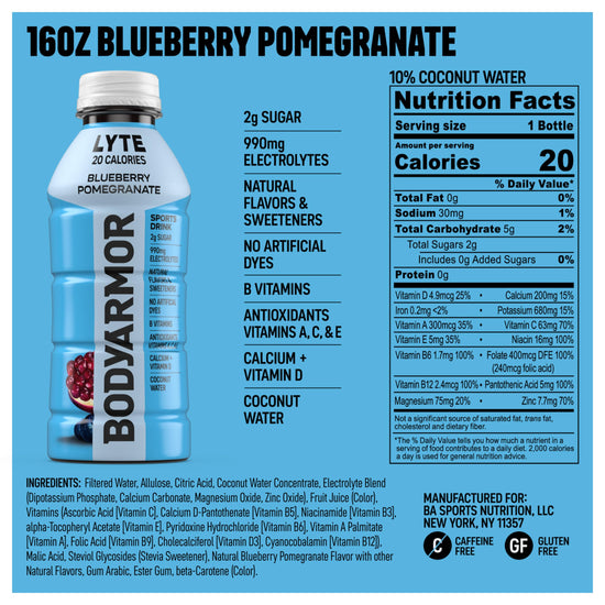 BODYARMOR LYTE drink — low-calorie peach mango flavor