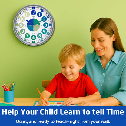 Owlconic clock for kids - educational analog teaching clock for classroom and homeschool