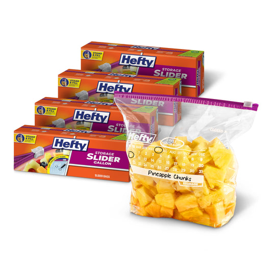 Hefty storage bags — gallon size, 120 count