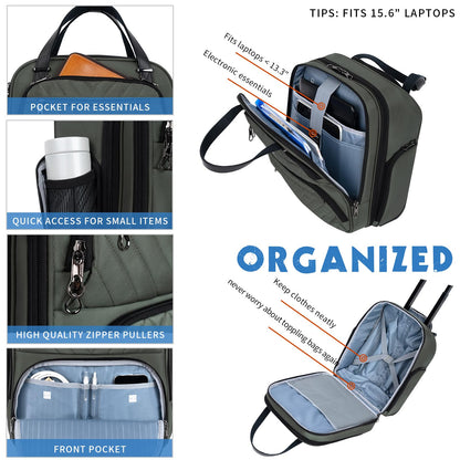 KROSER suitcase — 16-inch carry on for women