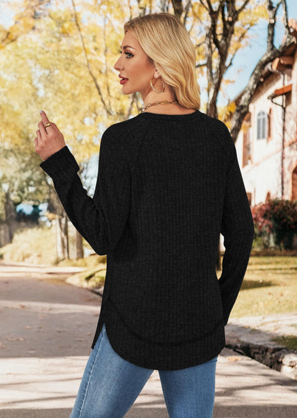 WIHOLL long sleeve shirt — lightweight casual tunic for women in S-2XL sizes.