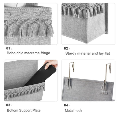 Dahey caddy - over the door organizer with tassels for closet and bathroom storage