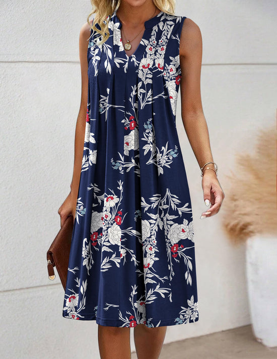 Hotouch dress - Casual A-line with pockets and V neck design