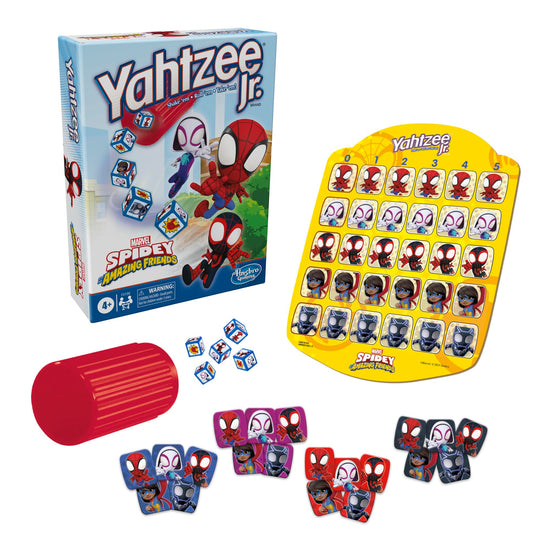 Board game — Hasbro Gaming Spidey and His Friends Yahtzee Jr. Marvel Edition for kids aged 4 and up