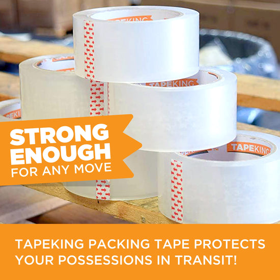 Tape King® clear packing tape — Stronger and thicker 2.7mil adhesive tape for moving and storage