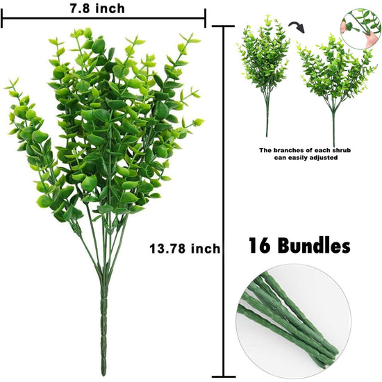 AXYLEX Artificial Flowers Outdoor Shrubs - Fake Plants UV Resistant No Fade Faux Plastic Greenery Home Garden Porch Patio Decoration Office Indoor