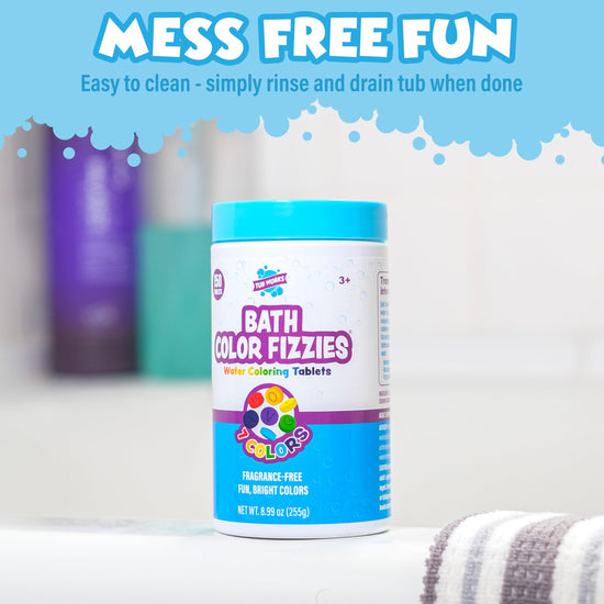 Tub Works® bath color fizzies — Nontoxic and fragrance-free bathwater additive