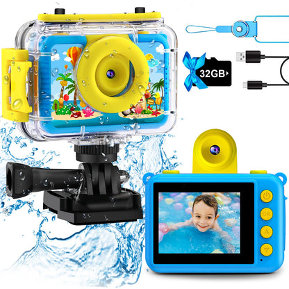 Camera — 99FT waterproof with flip lens and 32GB card for kids by GKTZ