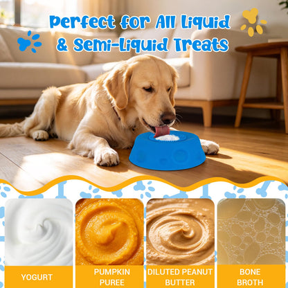 Slow Feeder Dog Bowl with Interactive Roll Ball, Anti-Slip Dog Lick Bowl