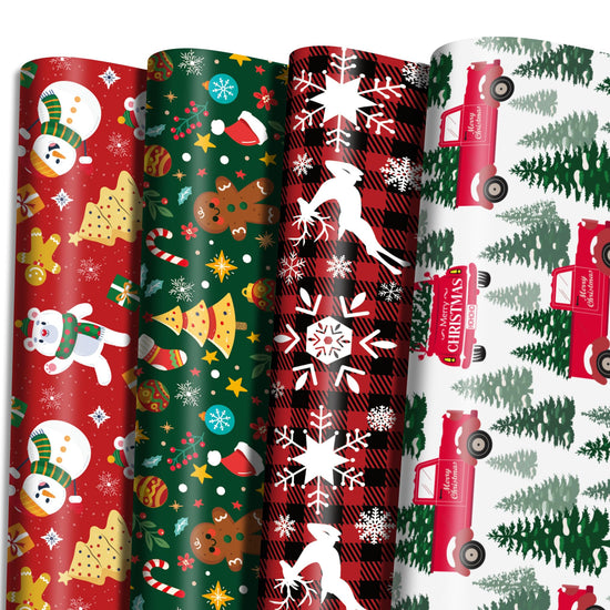 OHOME gift wrap — jumbo Christmas wrapping paper in red, green and white