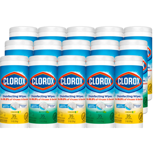 Surface cleaning wipe — Clorox disinfecting wipes in fresh lemon scent, 525 count