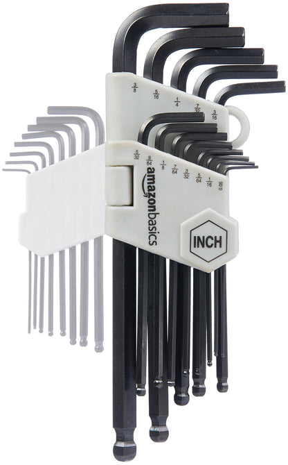 Amazon Basics wrench — Long arm hex key set with storage case, 26 pieces