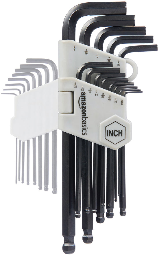 Amazon Basics wrench — Long arm hex key set with storage case, 26 pieces