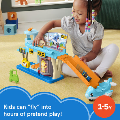 Fisher-Price Little People airport playset with airplane for toddlers 1+ years