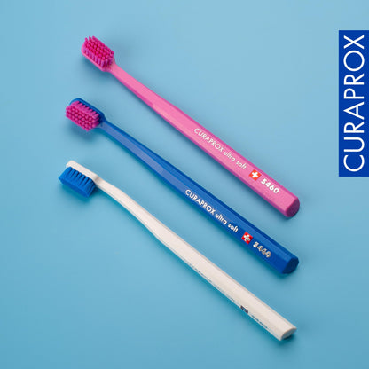 Curaprox CS 5460 ultra-soft toothbrush – gentle plaque removal, 3-pack, random colour