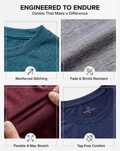 Real Essentials men's dry-fit short sleeve crew neck shirts
