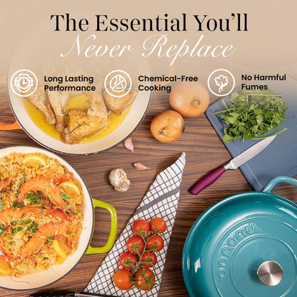 nuovva dutch ovens - shallow cast iron design