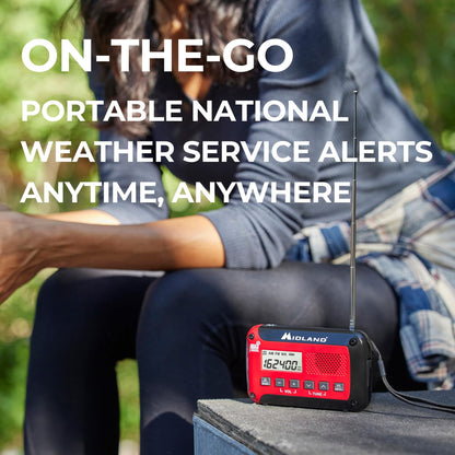 Midland radio — emergency crank with NOAA weather scan and alert system