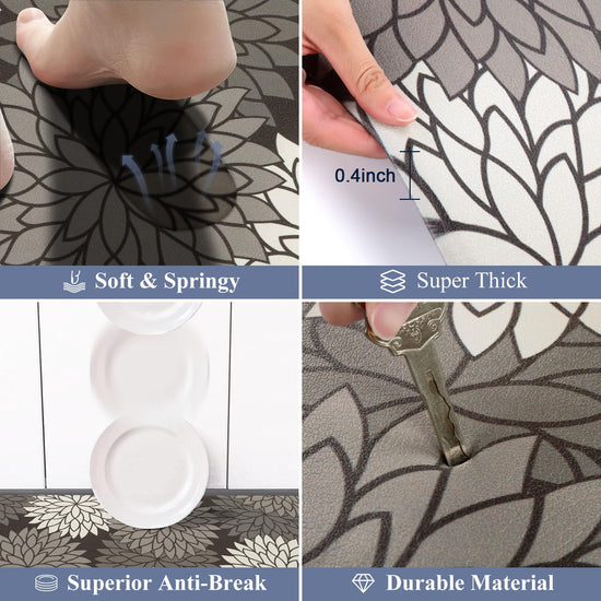 HEBE anti fatigue floor mat — Non slip cushioned comfort mat for kitchen and laundry