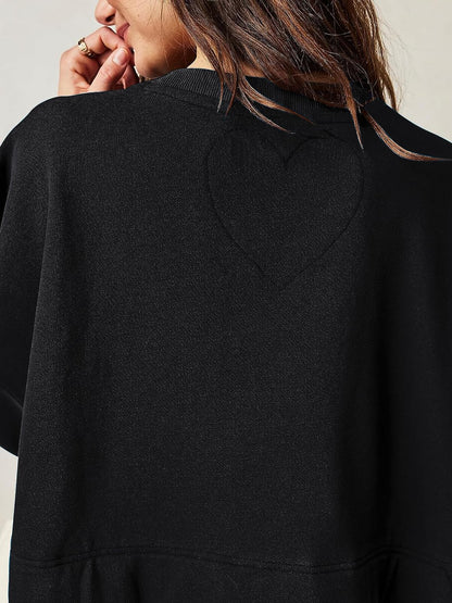 Sweatshirt dress — Crew neck long sleeve oversized mini dress
