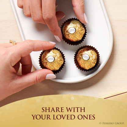 Chocolate candy — Ferrero Rocher gourmet hazelnut milk chocolate gift box 12 pieces 5.3 oz