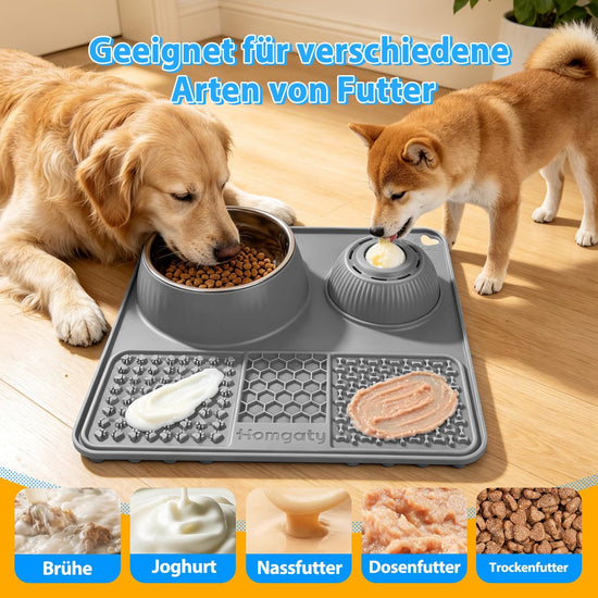Homgaty pet feeder — 3-in-1 lick bowl with anti-slip design and rolling ball