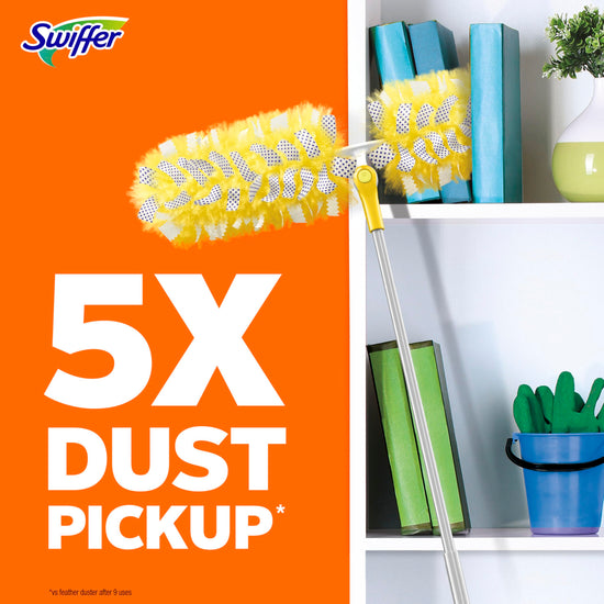 Swiffer duster kit — heavy duty starter kit with 8 refills and 6 ft extendable handle