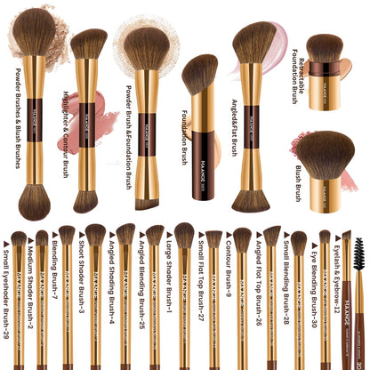 MAANGE cosmetic brush set — 20 double-end brushes with gift box for blending