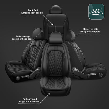 AOMSAZTO vehicle seat cover - leather fit for Jeep Gladiator 2020-2025 black breather
