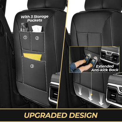 AOMSAZTO vehicle seat covers - Leather full set for Chevrolet and GMC trucks 2007-2026
