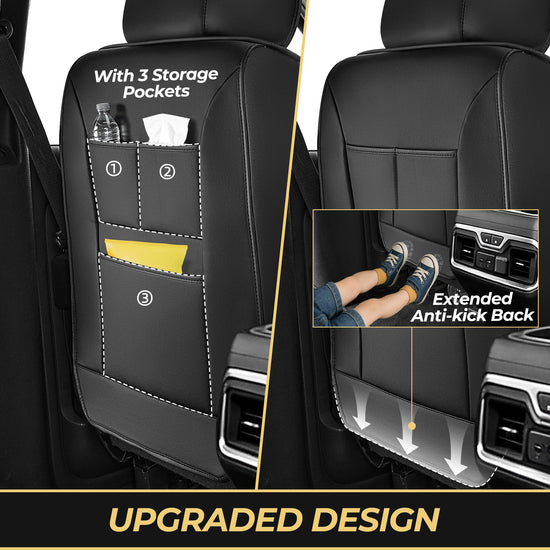 AOMSAZTO vehicle seat covers - Leather full set for Chevrolet and GMC trucks 2007-2026