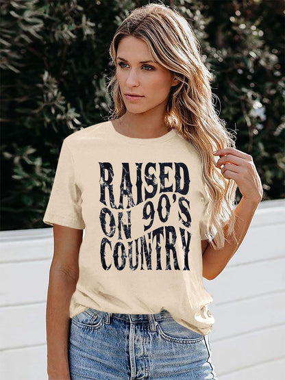 Raised on 90s country shirt - Vintage graphic short sleeve tee for women