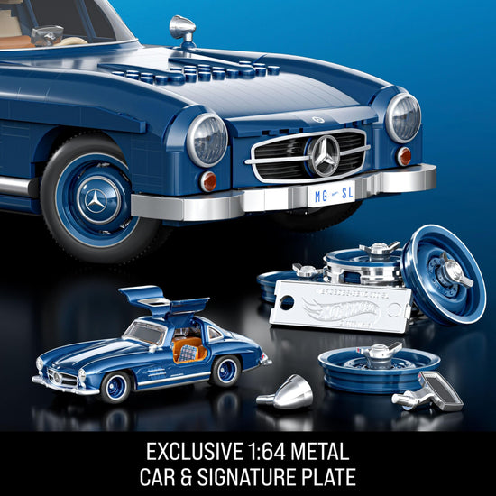 Mattel Brick Shop building set — Mercedes-Benz 300 SL with 1600 pieces and metal parts