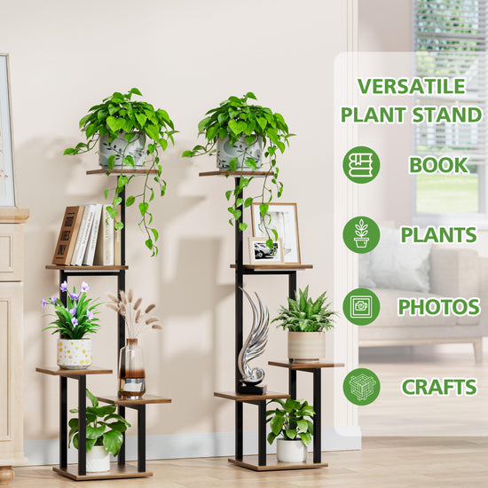 Item stand — 2 pack metal plant shelf with grow light for indoor use