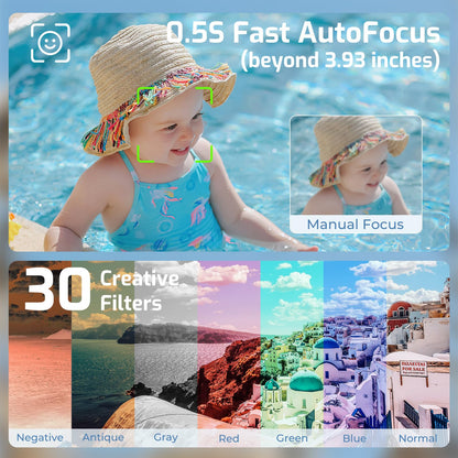 Camcorder Video Camera 4K 80MP Ultra HD Vlogging Camera for YouTube 18X Digital Zoom IR Night Vision 3.0" IPS Screen Video Recorder With Handheld Stabilizer, Microphone, 32G SD Card and Remote Control
