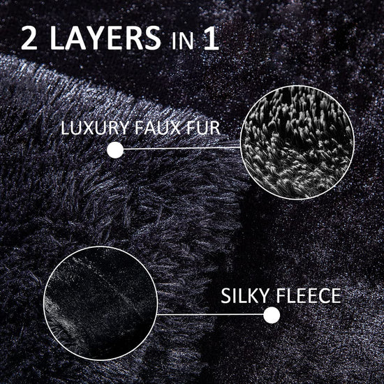 Blanket — Super soft plush faux fur throw for bed, chair or sofa 50 x 60 inches white