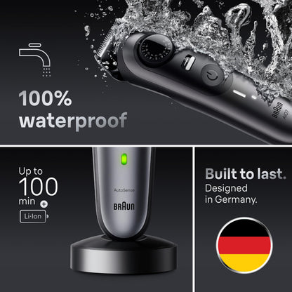 Braun Series 7 74 hair trimmer — stainless steel, waterproof, cordless