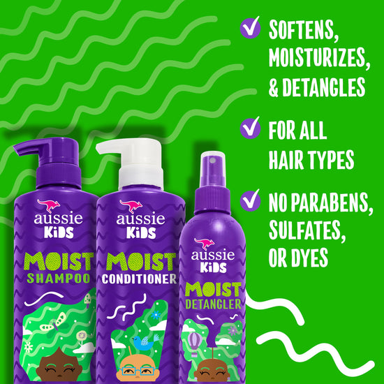 Aussie Kids hair care bundle set - shampoo, conditioner and detangler spray