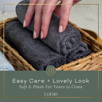 Towel — Soft bamboo washcloths set of 6 for skin cleansing 10” x 10”