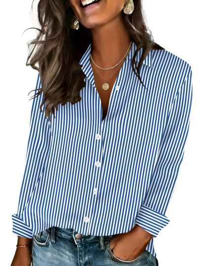 Zeagoo shirt — floral printed button down blouse with long sleeves for work and casual wear