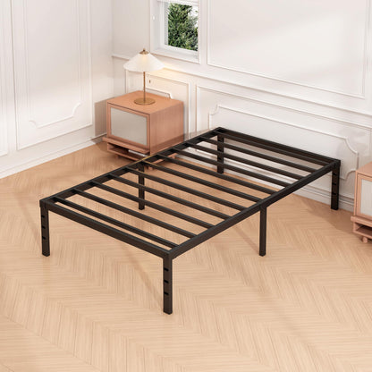 Hafenpo bed frame — sturdy metal platform with under bed storage