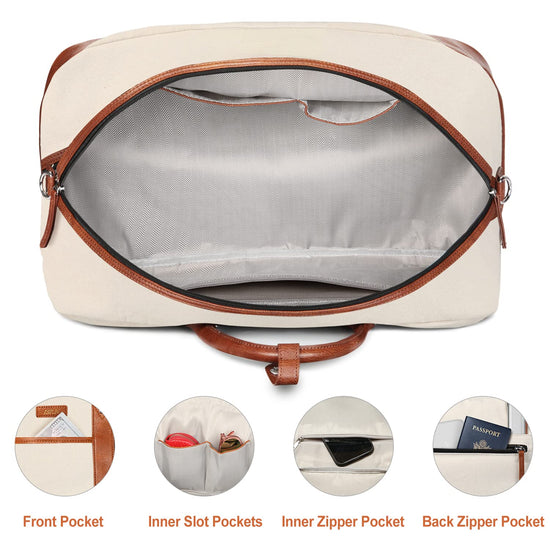 Duffel bag — Large canvas travel bag with shoe compartment, 3 pieces set