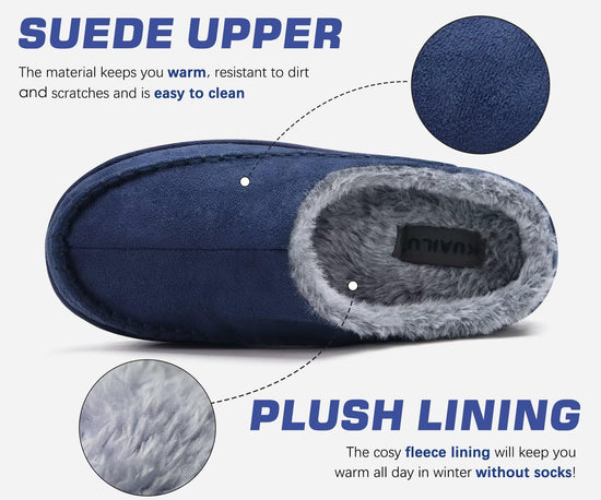KuaiLu mens slippers with arch support and memory foam for indoor outdoor use