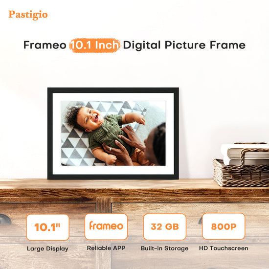 Pastigio digital picture frame — 10.1 inch 1080P touch screen with 16GB memory